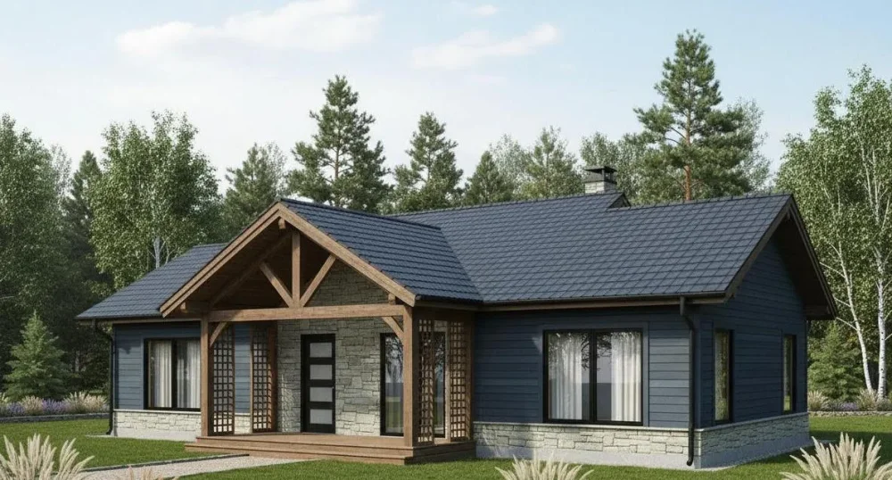 Проект Одноэтажный дом 11 на 15, 88 м2