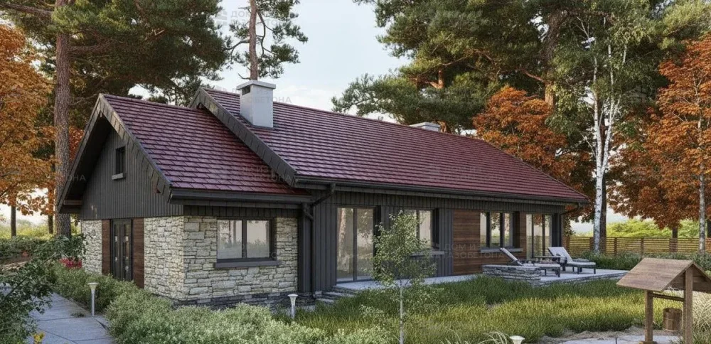 Проект Одноэтажный дом 18 на 10, 134 м2